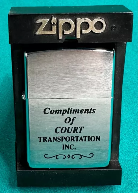 Vintage Zippo - Transportation Inc. "Compliments of Court" Lighter