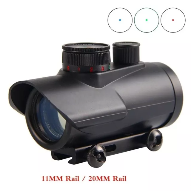 Lunette Viseur Point Rouge 3 Couleurs Red Dot Rail 11 à 20mm Chasse