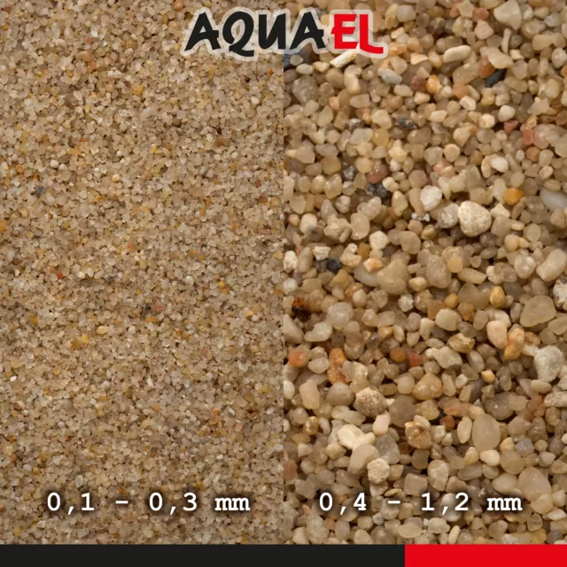 Aquael 3 x 2 kg Aqua Decoris arena de cuarzo 0,4 - 1,2 mm sustrato de acuario suelo 2