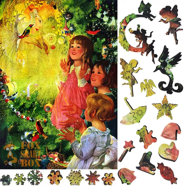 Wooden Jigsaw Puzzle for Adults by FoxSmartBox -198 Pcs - The Fairy Of Christmas