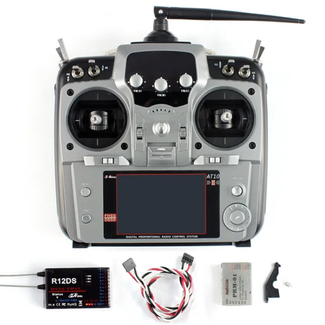 RadioLink AT10 II RC Transmitter 2.4G Remote Control System with R12DS Receiver