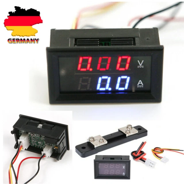Produktbild von DC 0-100V 50A/100A Digital Voltmeter + Amperemeter Mit LED & Shunt – Doppelanzeige