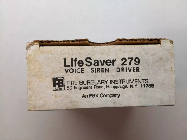 Fire Burglary Instruments Life Saver 279 Voice Siren Driver (NEW IN BOX)