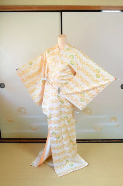 Kimono Komon Silk Women Japanese vintage Robe 152cm /387