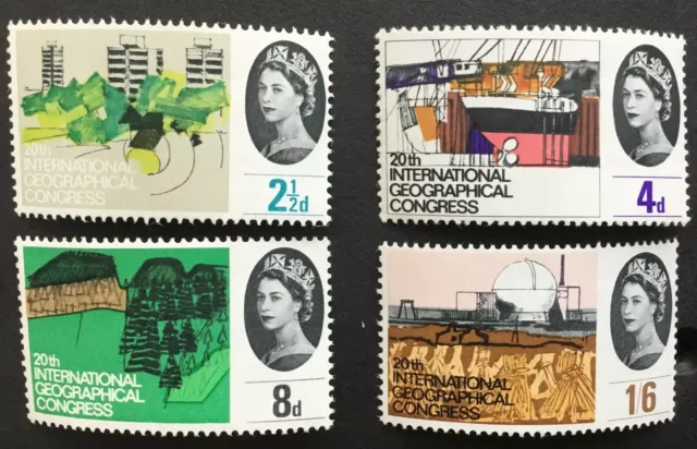 GB QEII, 20th Inter. Geog. Congress 1964 set of 4, SG651-SG654, YT387-YT390, MNH