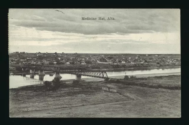 Medicine Hat Alberta - View of Medicine Hat, Alberta, from the ban- Old Photo