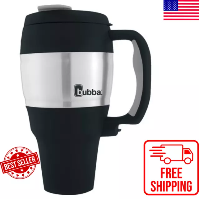 34 Oz Insulated Travel Mug Stainless Steel Thermal Coffee Cup Handle Black USA
