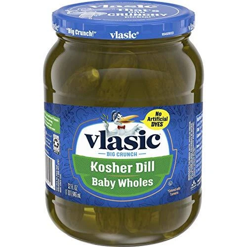 Vlasic Dill Baby Whole Pickles Keto Friendly 12 - 32 FL OZ Jars