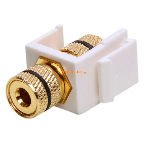 Banana Keystone Jack w/ Black Ring for Wall Plate Patch Panel Speaker Cable Jack