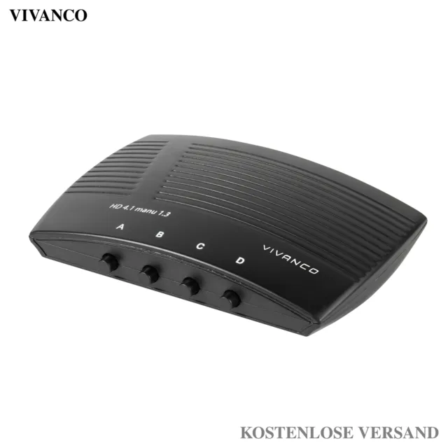 VIVANCO Manueller 4 auf 1 HDMI®, Umschalter