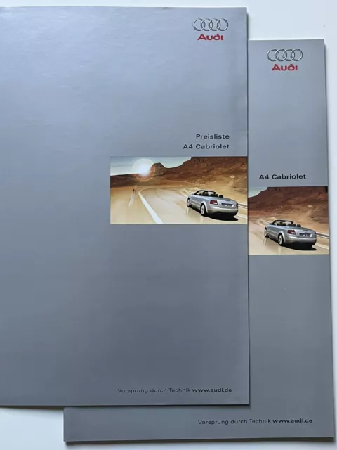 Audi Cabriolet Typ B5 Prospekt 2001 Broschüre + Preisliste