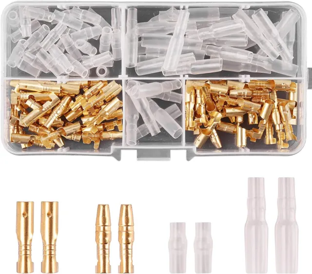 Kinstecks 120PCS 3.9mm Bullet Connecteurs Kit en Laiton Bullet Mâle et Femelle F