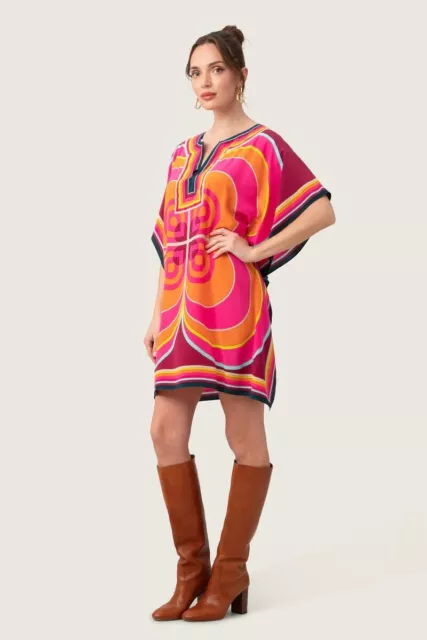 Trina Turk Theodora Silk Leaf-Print Caftan Dress ~ Sz M/L ~ NWT $378 FREE SHIP 3