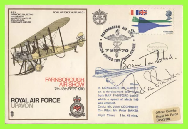 G.B. 1970 RAF Upavon, Farnborough Air Show Concorde, Signed Trubshaw & Booker