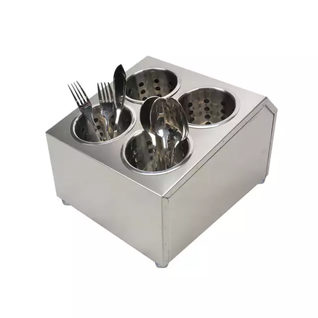 SOGA 18/10 Stainless Steel Commercial Conical Utensils Square Cutlery Holder wit