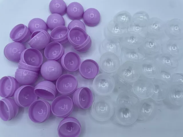 Empty Clear-Lavender Colored Round Capsules 1.1 inch Bulk Purple Half Capsule