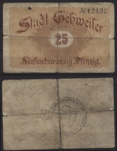 [18957] - NOTGELD GEBWEILER (heute: Guebwiller), Stadt, 25 Pf, o. D. (um 1917),