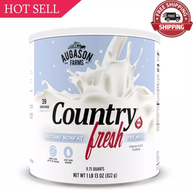 Augason Farms 100% Real Instant Nonfat Dry Milk 1 lb 13 oz.......