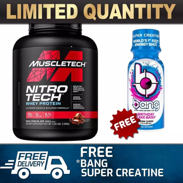 Muscletech Nitrotech 4Lb // Nitro Tech Pro Muscle Whey Protein Isolate #