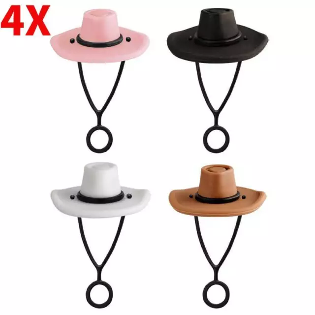4X Silicone Cowboy Hat Straw Covers Cap for Stanley Cup]NEW