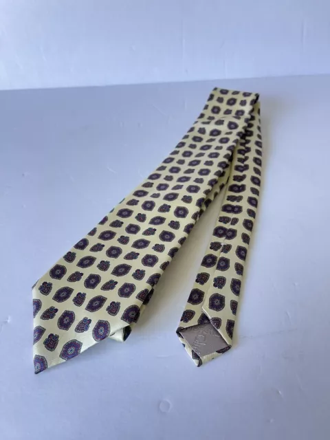 Vintage Christian Dior Mens Silk Necktie Geometric Paisley Print! Handsome Tie!