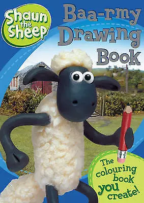 NEW  SHAUN THE SHEEP BAA-RMY DRAWING book COLOURING book YOU CREATE