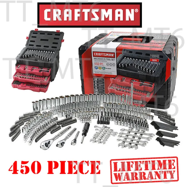 Craftsman 450 Piece Mechanic's Tool Set With 3 Drawer Case Box 99040 254 230