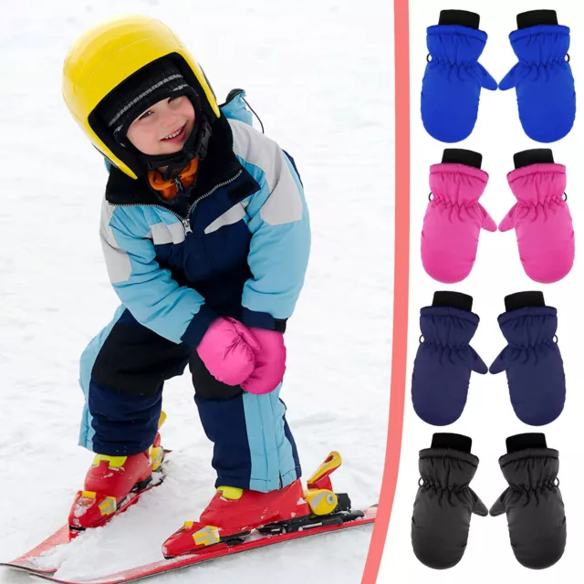 1 Pairs Toddler Kids Baby Boys Girls Ski Gloves Waterproof Warm Snow Mittens New