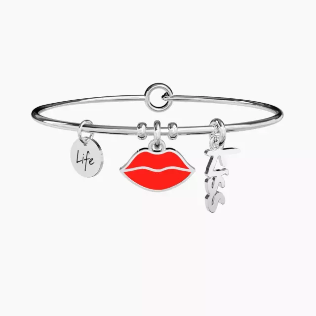 Bracciale Donna KIDULT LOVE 231577 Acciaio Labbra Kiss Bacio F.P.