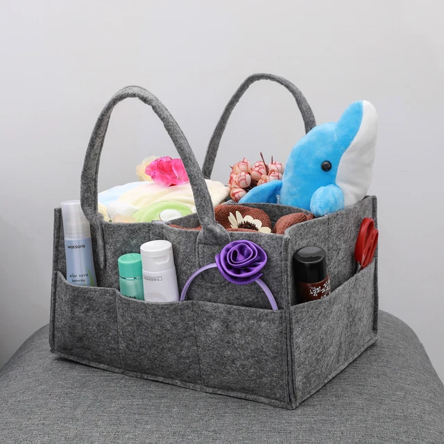 Portable Baby Diaper Caddy Organizer & Storage Bin Nursery Holder Bag