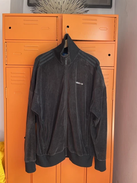 Giacca top da pista Adidas Originals velluto nero taglia L