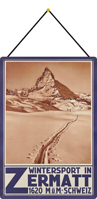 Ferroviaire Kulm Plaque Bouclier Étain Signer 20 X 30 Berner Berner Oberland Niesen 