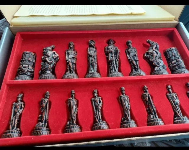 SAC Battle of Waterloo Chess Set with Rosewood Maple Board - RARE - Vntage