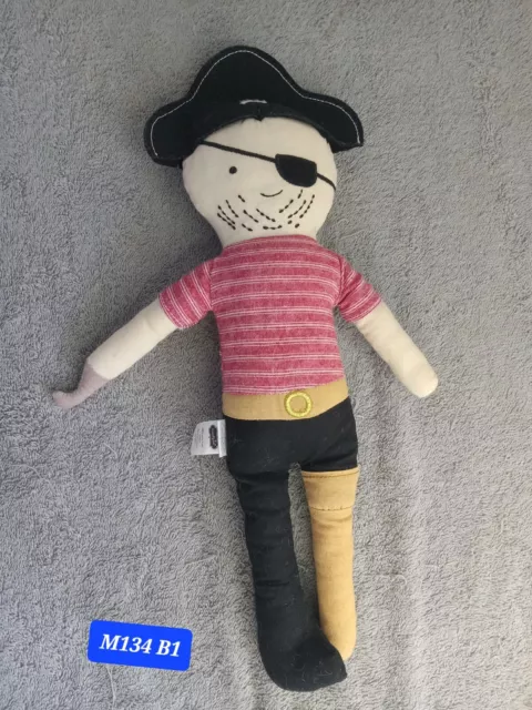 Mud Pie Baby Boy Pirate Peg Leg Plush Rattle MINT  18" inc