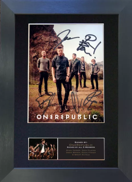 ONE REPUBLIC Signed Mounted Reproduction Autograph Photo Prints A4 537