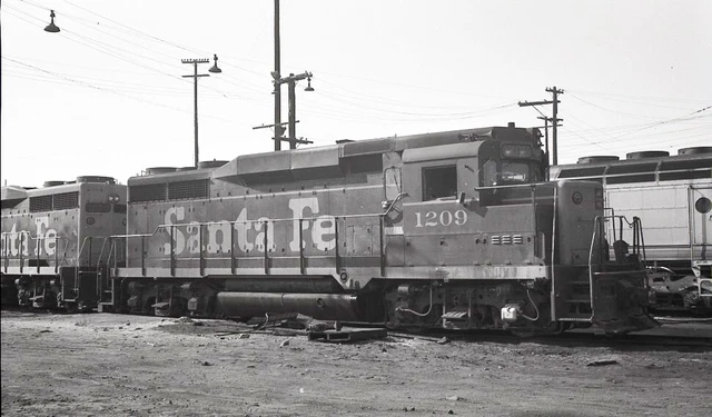 AT&SF GP30 - Number - 1209 w/Another - B x W NEG - bp4958