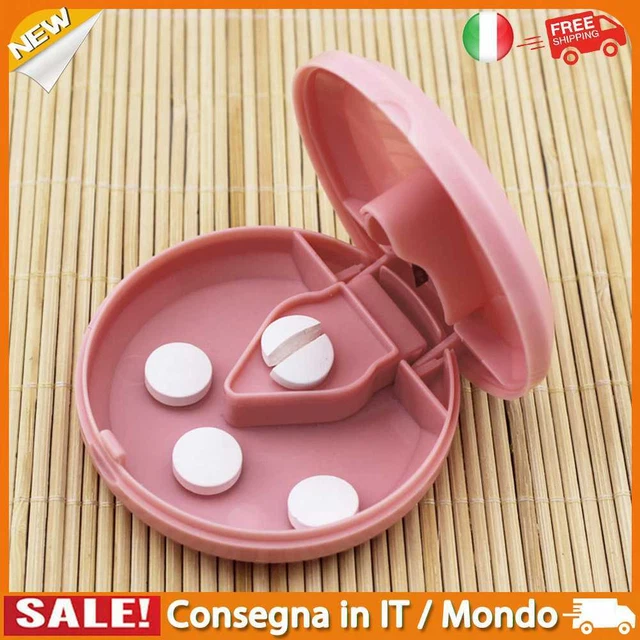 IT Mini Medicine Breaker Plastic Round Medicine Cut Container for Traveling (Pin