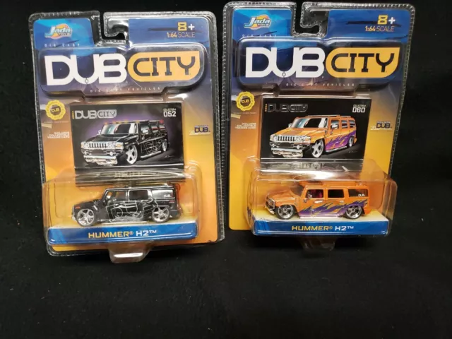 Dub City Hummer H2 #52 1:64 Scale, Jada Toys, Die Cast, Pair