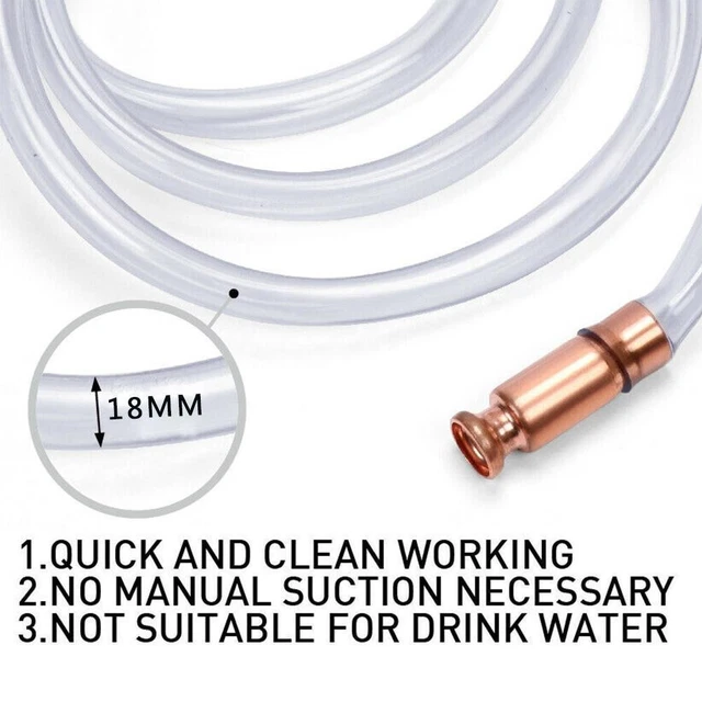 Tuyau Auto-amorçant Siphon 6 M - Orange, Pompe Cuivre, Pour Essence, Diesel, Eau, Sécurité Alimentaire FDA