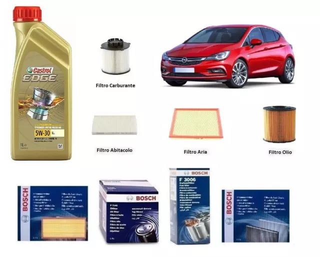 Kit Tagliando Bosch + Olio per Opel Astra J Sport Tourer 1.7 CDTi 92 Kw 125 Hp