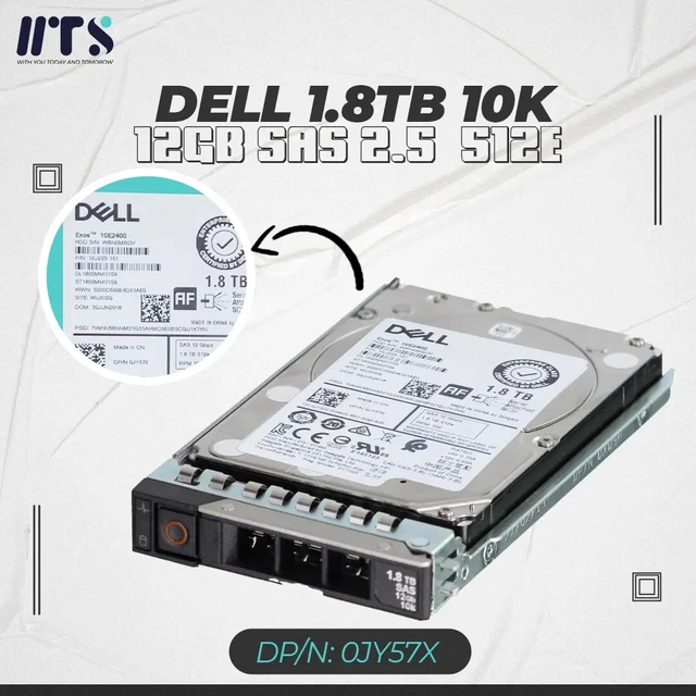 Disque Dur Serveur Dell 1.8 To SAS 10K RPM 2.5" - 12 Gbps - Reconditionné Grade A