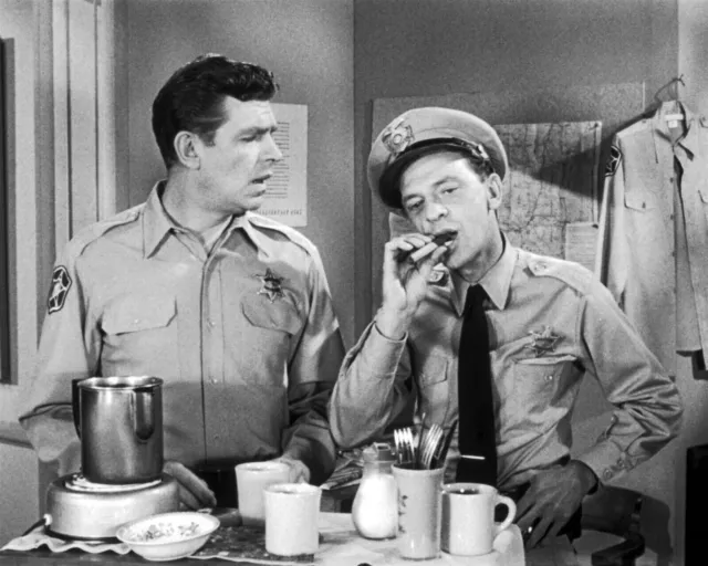 Andy Griffith Show Don Knotts smokes cigar with Andy in kitchen 24x36 poster