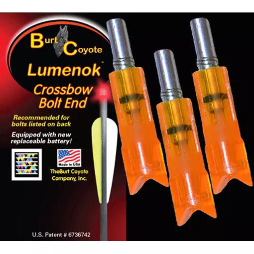 Burt Coyote Lumenok Crossbow Easton Beman Bolt Red Crescent End 3pk #00025 ECC3