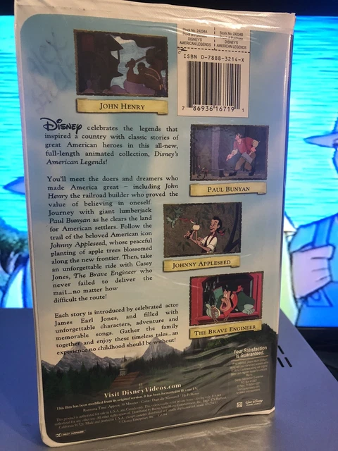 WALT DISNEY'S AMERICAN LEGENDS VHS MOVIE Bunyan, Appleseed, John Henry ...
