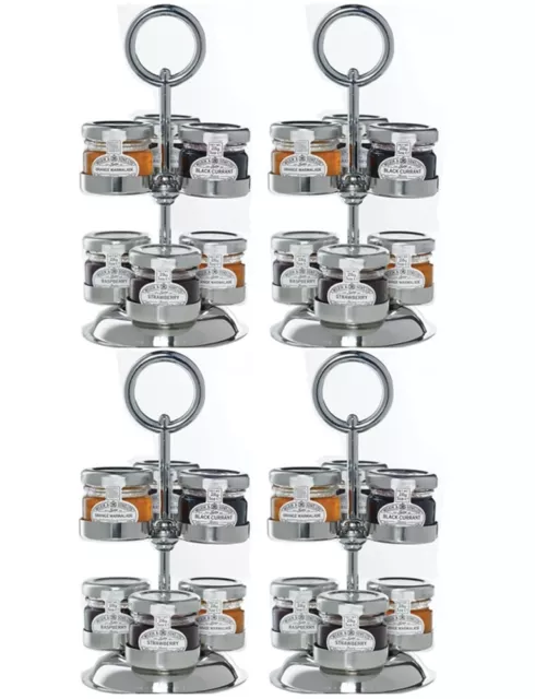 PACK OF 4 x JAM POT TREE STANDS - HOLDER FOR JAM, MARMALADE, CHUTNEYS ETC