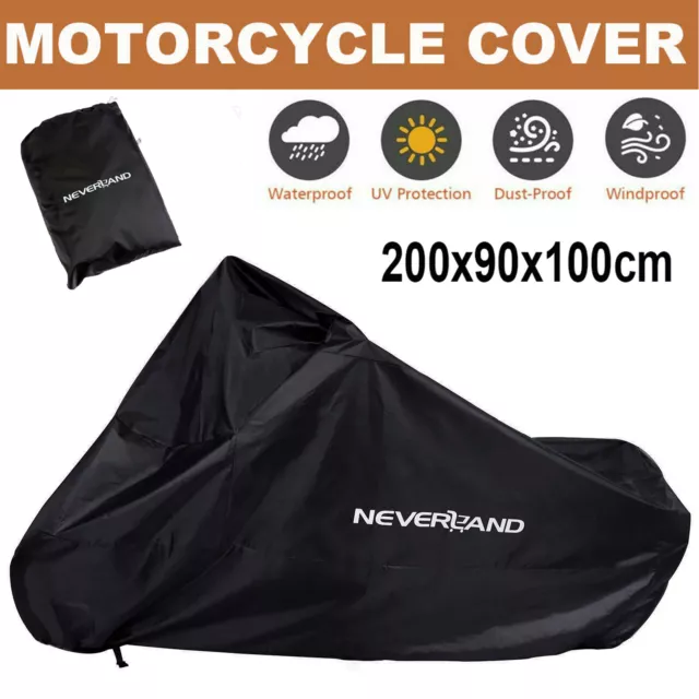 M Size Waterproof Motorcycle Motor Bike Moped Cover Rain Dust UV Resistant Black