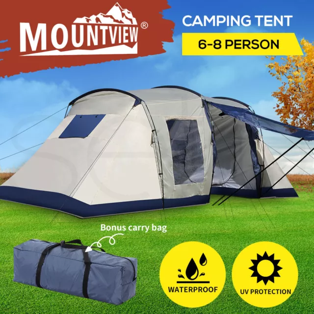 Mountview Large Family Camping Tent  Portable Outdoor Beach 6-8 Person Shelter