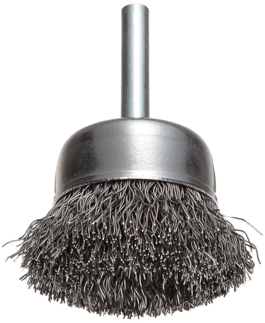 Weiler 36029 Vortec Pro 2" Crimped Wire Cup Brush, .014" Steel Fill, 1/4" Stem,