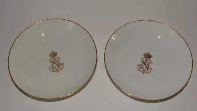 Paire d'assiette à dessert porcelaine de Sèvres service Napoleon III N Couronné