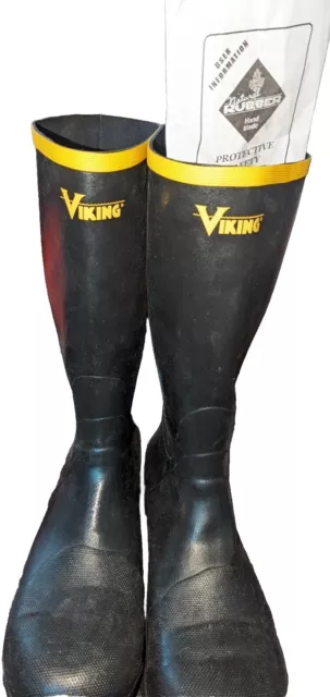 New VIKING Men's VW3 Handyman Rubber Waterproof Steel Toe Black Boots size 13